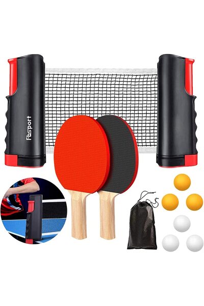 FBSPORT Set profesional de tenis de masă, 2 rachete de tenis de masă + 1 plas...