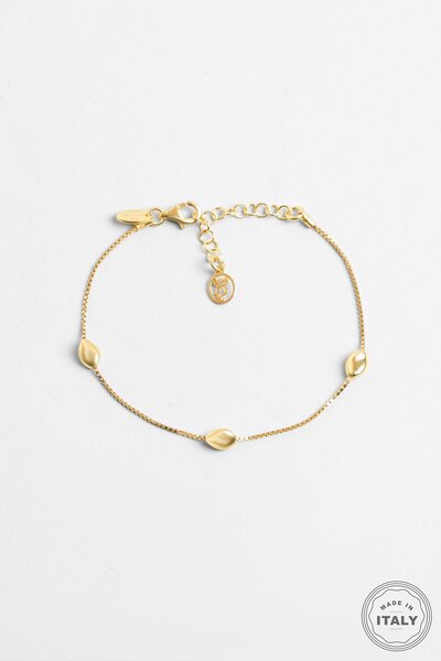So CHIC... Beatrice İtalyan 18 Ayar Sarı Altın Kaplama 19 Cm Gümüş Bileklik