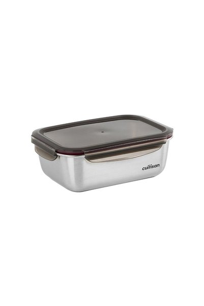 Cuitisan Rectangular food storage container, stainless steel, 2800 ml, "Flora" -