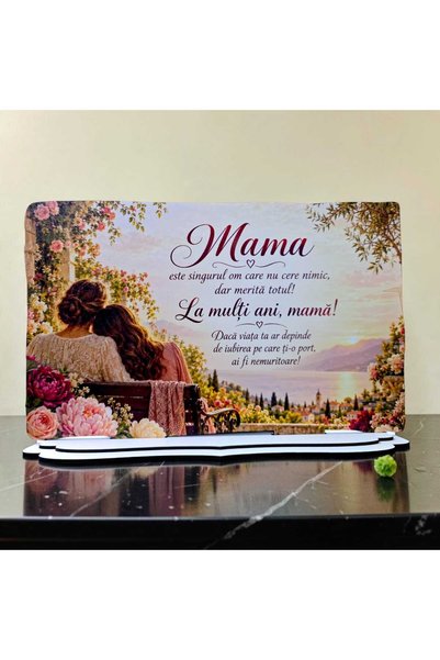 OEM Cadou pentru Mama – Plachetă „Mama, La Mulți Ani!”, 28x18 cm
