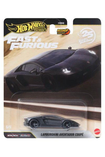 HOT WHEELS Premium Fast Furious 25. Yıl Lamborghini Aventador Coupe