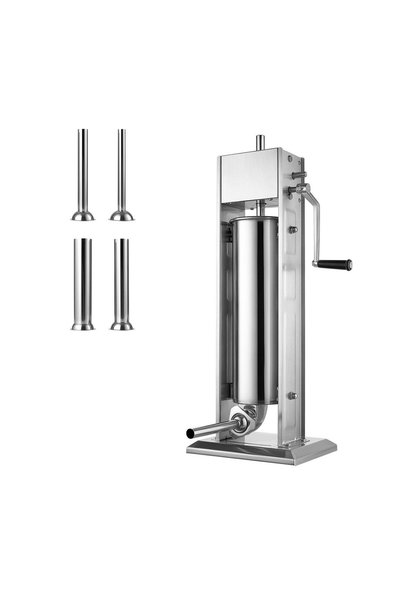OMS Masina manuala de umplut carnati, Inox, Verticala, 7 l capacitate, 4 x tu...