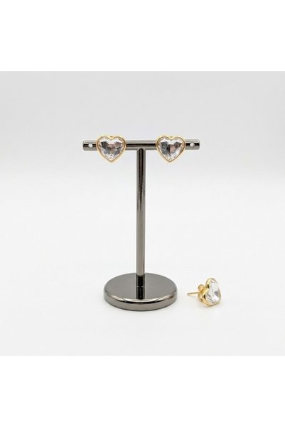 unbranded SK3571 Ασημένια Επιχρυσωμένα Σκουλαρίκια 925° «Sparkling Heart» με ...