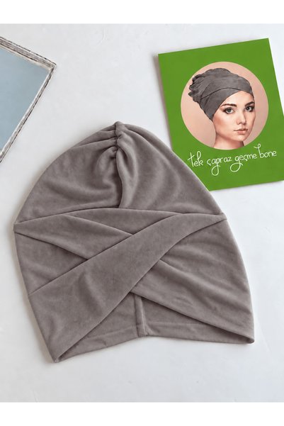 Hepsi Moda قبعة كروس فردية - لون المنك