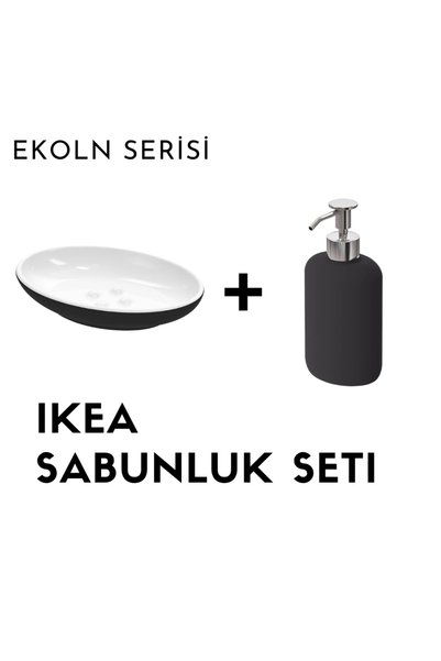 IKEA Set dozatora za sapun EKOLN dozator za sapun, tamno sivi, 13x9 cm i EKOL...