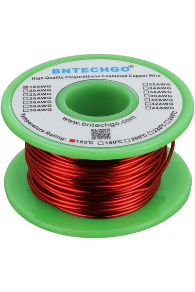 Generic سلك مغناطيسي 18 AWG، سلك نحاسي أحمر مطلي بالمينا 8 أونصة، 0.0393 بوصة...