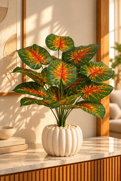 Beitna Helw Artificial Sunlit Monstera Plant 75 cm – 18 Leaves – Indoor & Out...