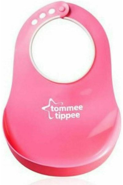 tommee tippee Αδιάβροχη Σαλιάρα Σιλικόνης με Κουμπί Comfi και Τσέπη για 6 μην...