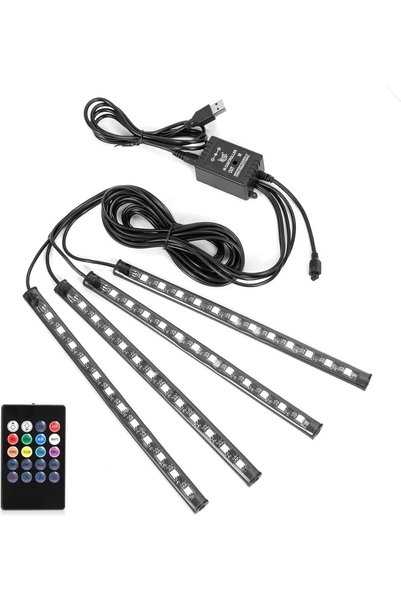 Sunnest أضواء LED للسيارة، 4 قطع من مصابيح LED الداخلية بـ 48 مصباح USB، مجمو...