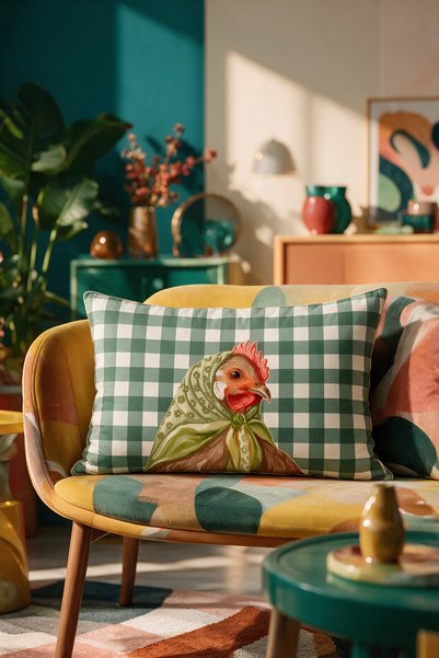 LadiesHome غطاء وسادة مستطيل الشكل بتصميم حيوانات ملونة مقاس 50x30 سم