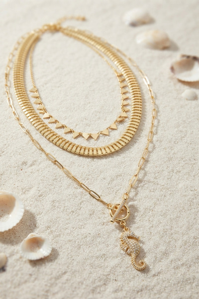 callerrons accessories قلادة نسائية من النحاس بلون ذهبي مع سلسلة على شكل ثعبا...
