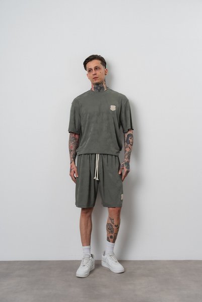 Respire Men's Suit Set 2 Pieces T-Shirt and Shorts Jacquard Texture Weapon Ro...