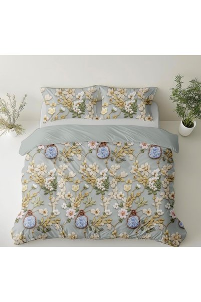 Generic Luxury King Size Bedding Set 3-Piece | Digital Floral Bedsheet | Wrin...