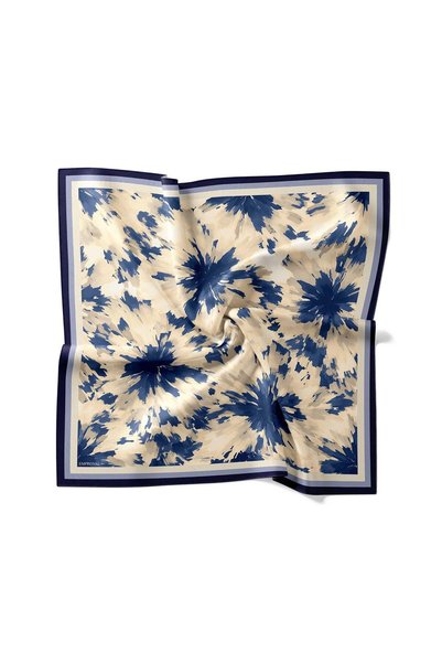 Emproyal Printed Velune Scarf 9012 008 Blue Cream Abstract Pattern