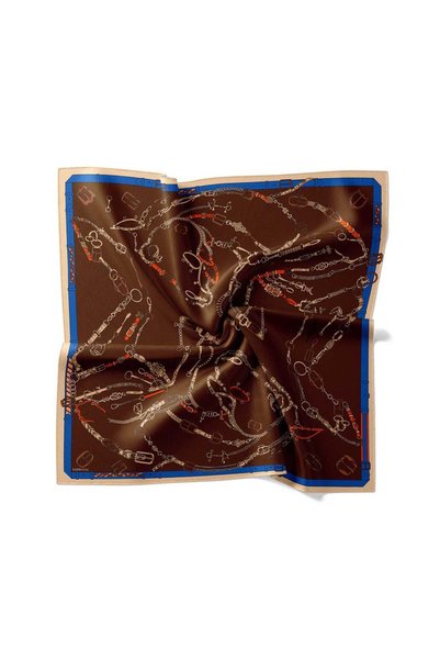 Emproyal Printed Velune Scarf 9009 009 Brown Belt Pattern