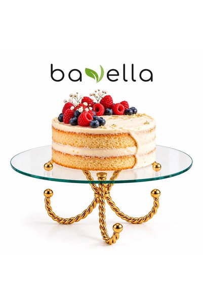 bavella Şık ve Modern Gold detaylı Pasta Sunum Tepsisi