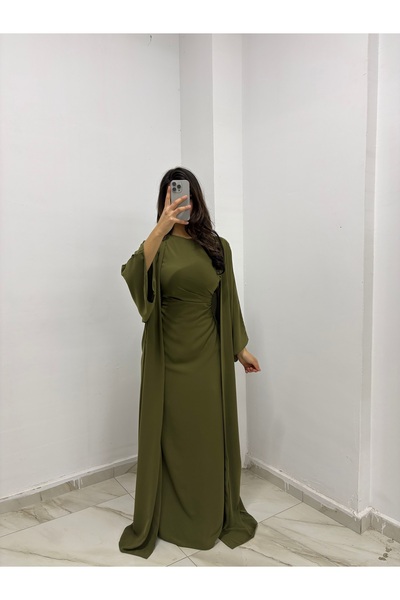 Lahzaa Drapeli abaya takım haki