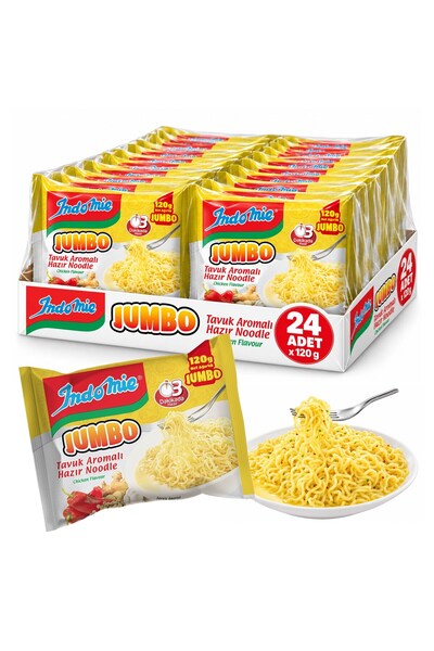 İndomie Noodle Büyük Boy 120 gr Tavuklu x 24 Adet