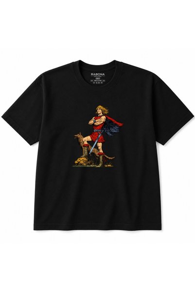 Rabona Fashion Ταρκάν και Κουρτ – Βαμβακερό Μπλουζάκι Ενηλίκων με Γραφικό Σχέ...