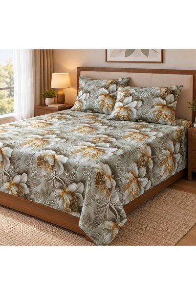 Generic King Size Flat Bedsheet Set, 3 Pieces, 260 x 240 cm (Taupe Grey)