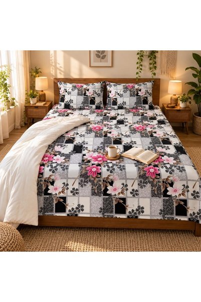 Generic King Size Flat Bedsheet Set, 3 Pieces, 260 x 240 cm (White)
