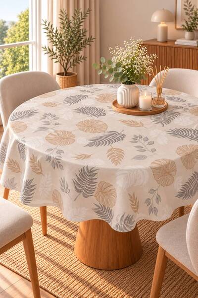 Molina Home Waterproof Vinyl Round Tablecloth | Stain Resistant, Easy-to-Wipe...
