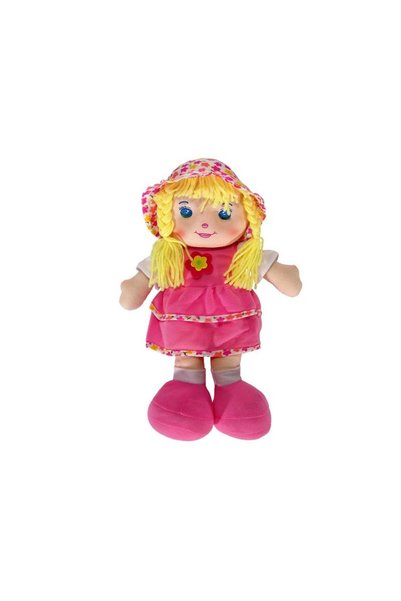 Jumbo Textile Doll with Pink Dress 30cm