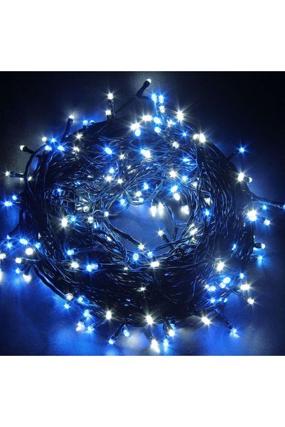 Generic Brand Instalație Crăciun franjuri 10 m, 286 LED albastru, flash, tele...