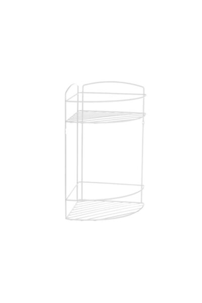 OEM White Metal Corner Bathroom Shelf 20.5x20.5x37cm
