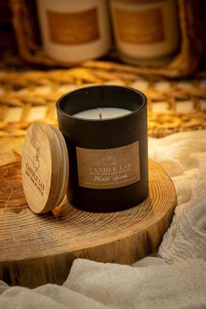 CandleLab Posh Κερί Σόγιας White musk 220 g – Μαύρο