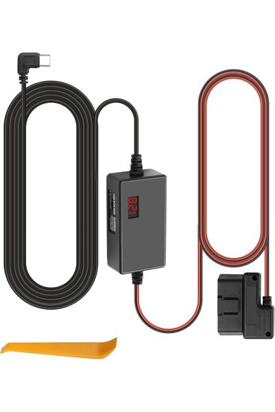 GENERAL طقم توصيل كاميرا السيارة بالكهرباء، كابل طاقة OBD USB-C مع شاشة عرض ل...