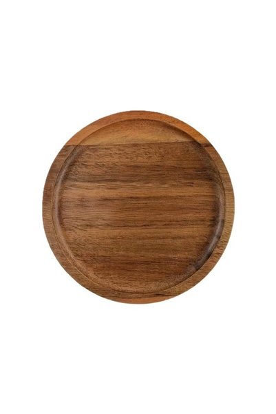 OEM Farfurie din Lemn, Rotunda, pentru Alimente sau Decor, 15 x 1.5 cm, Natur