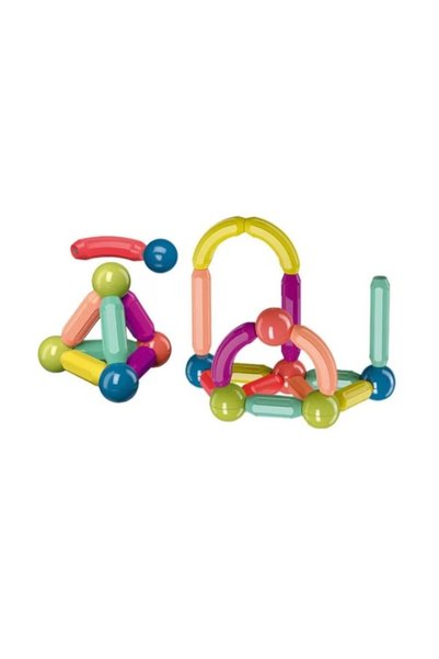 OEM Set 25 de Piese Magnetice de Constructie, Puzzle, Forme, 3 Ani, ABS, Magn...