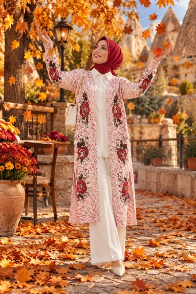 Mintaş İnce desenli triko hırka