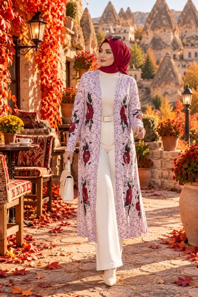 Mintaş İnce desenli triko hırka