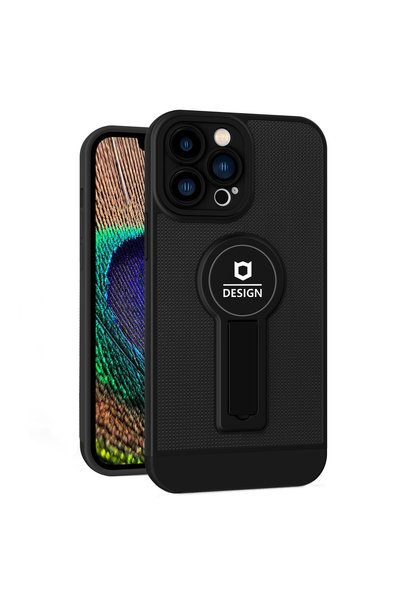 OEM Husa Armor Design cu Stand pentru iPhone 12 Pro, Negru, Suport Auto Magne...