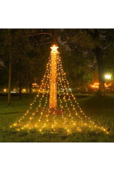 Alista Home Lumini tip perdea pentru bradul de Crăciun, cu o stea luminoasă, ...