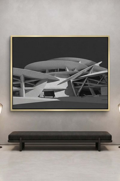Jasmine Art National Museum of Qatar Architecture Wall Art | Landscape Framed...