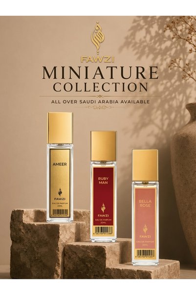 FAWZI Eau de Parfum - Ameer ، Ruby Man ، Bella Rose (عبوة من - 3 قطع)