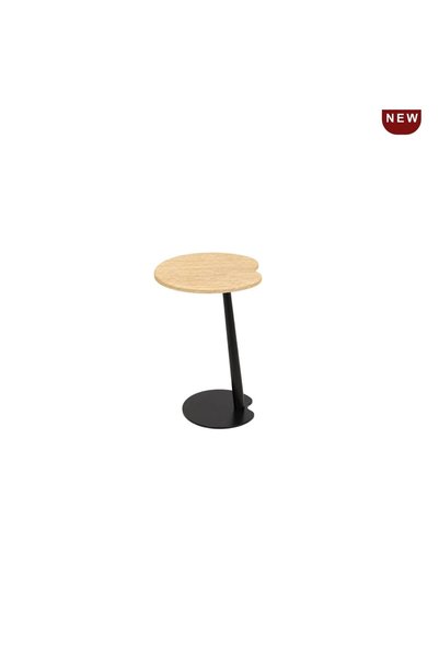 IN HOME STORE طاولة جانبية بتصميم فريد سطح خشبي وقاعدة معدنية