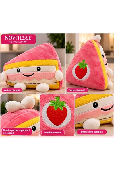 Generic Brand Pernă Decorativă pentru Copii – Model Prăjiturică cu Căpșună