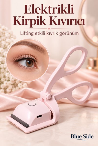 BLUE SİDE 1 Adet Pinterest Stil Elektrikli Kirpik Kıvırıcı – Lifting Etkili Kirpik Şekillendirici