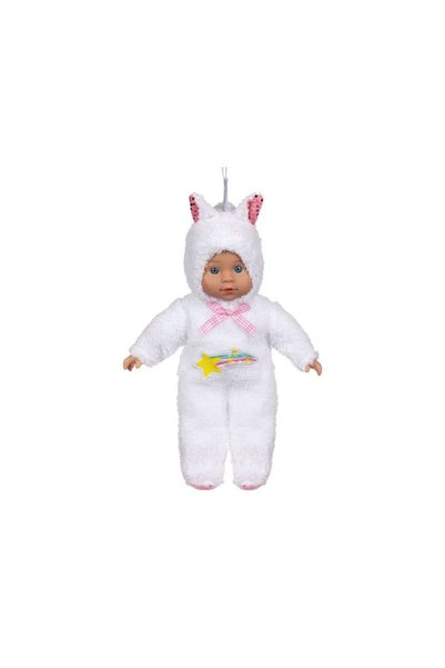 OEM Papusa Bebelus cu Salopeta Unicorn Alb 34cm