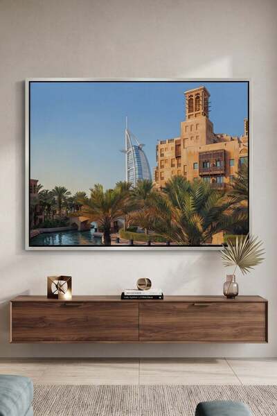 Jasmine Art Madinat Jumeirah & Burj Al Arab Architecture Wall Art | Landscape...