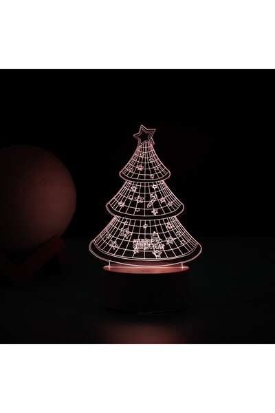 Generic Brand 3D decorative LED lamp, Christmas tree model, made of Acrylic, ...