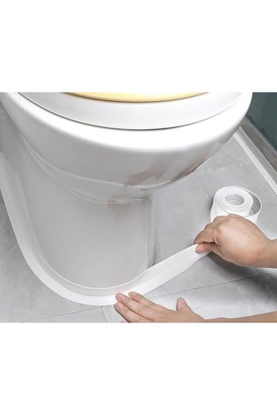 JOYZZZ شريط مانع للتسرب، شريط عازل أبيض مقاوم للماء بطول 3.2 متر، شريط سيليكو...