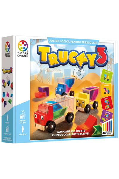 Smart Games Παιχνίδι λογικής με 48 προκλήσεις, - Trucky 3, για ηλικίες 3+, έκ...