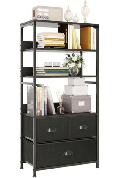 GENERAL SKY-TOUCH Kitchen Storage and Organization Rack, 3 Fabric Drawers & 4...