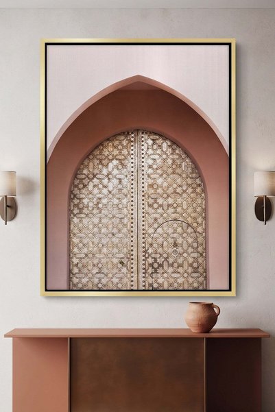 Jasmine Art Islamic Architecture Wall Art | Portrait Framed Canvas Print | Lu...