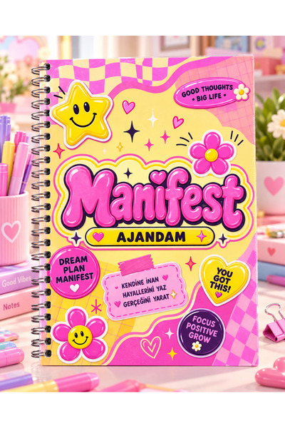 mcolor Manifest Agenda 17X24 cm Spiral Bound Hard Cover Patterned Notebook